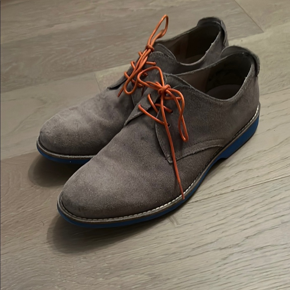 Aldo Gray and Orange Oxford Shoes with Suede Finish